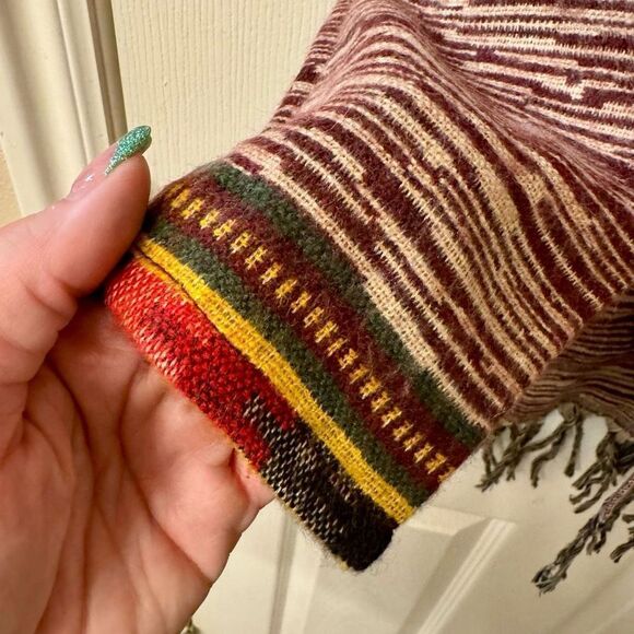 NWT BHANTI Women's Rishikesh Fringe Bottom Himalayan Open Front Cardigan Small - Picture 3 of 12